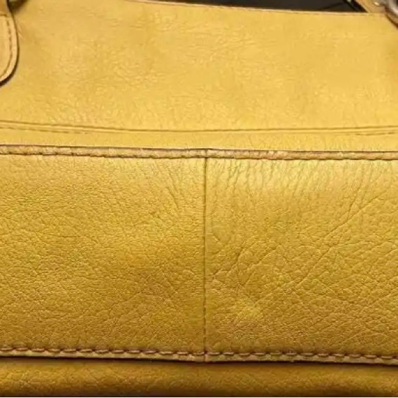 🤩 Fossil Long Live Vintage 1954 Yellow Shoulder Bag Purse! Wow 🤩 - Picture 6 of 7
